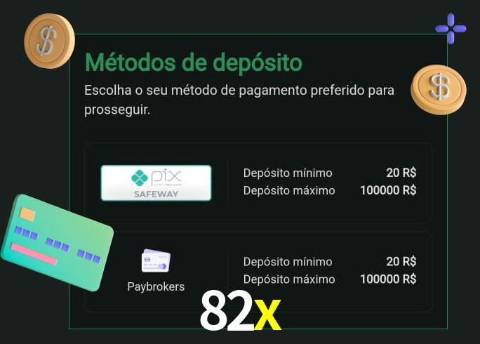 O cassino 82x oferece uma grande variedade de métodos de pagamento